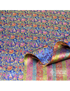 Tela Para Reyes Magos Jacquard Azul - Telas para Cabalgata 2