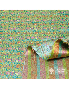 Tela Para Reyes Magos Jacquard Turquesa - Telas para Cabalgata 2