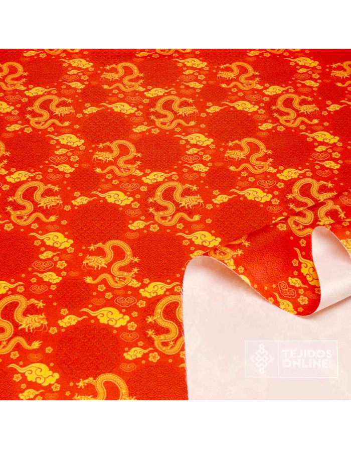 Tela Raso Asíatico Dragones para Carnaval - Tejidos Online - Imagen 3