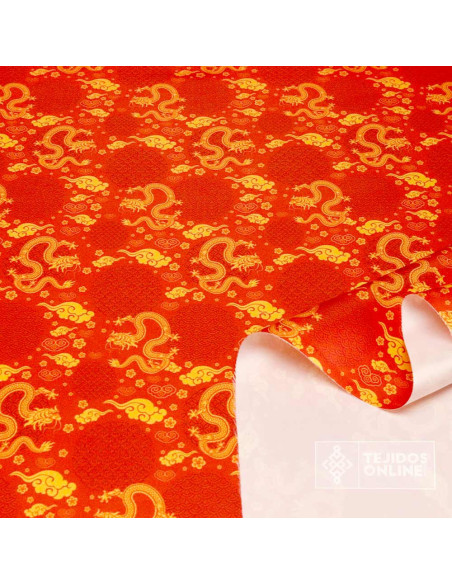 Tela Raso Asíatico Dragones para Carnaval - Tejidos Online - Imagen 3