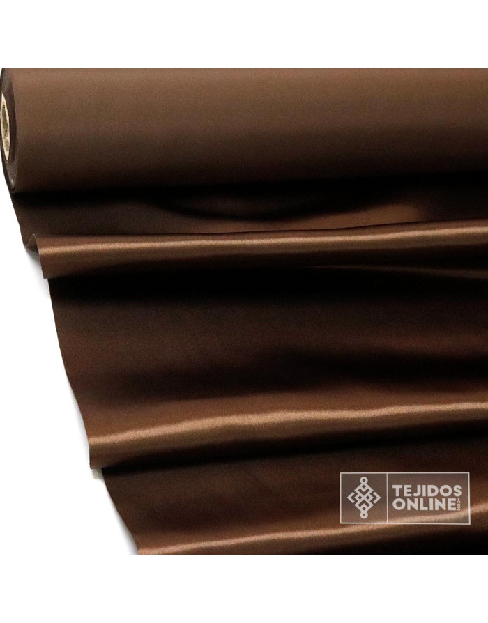 Tela Raso Marrón Chocolatepara Carnaval - Telas de Raso - Imagen 1