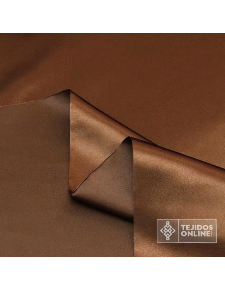 Tela Raso Marrón Chocolatepara Carnaval - Telas de Raso - Imagen 2