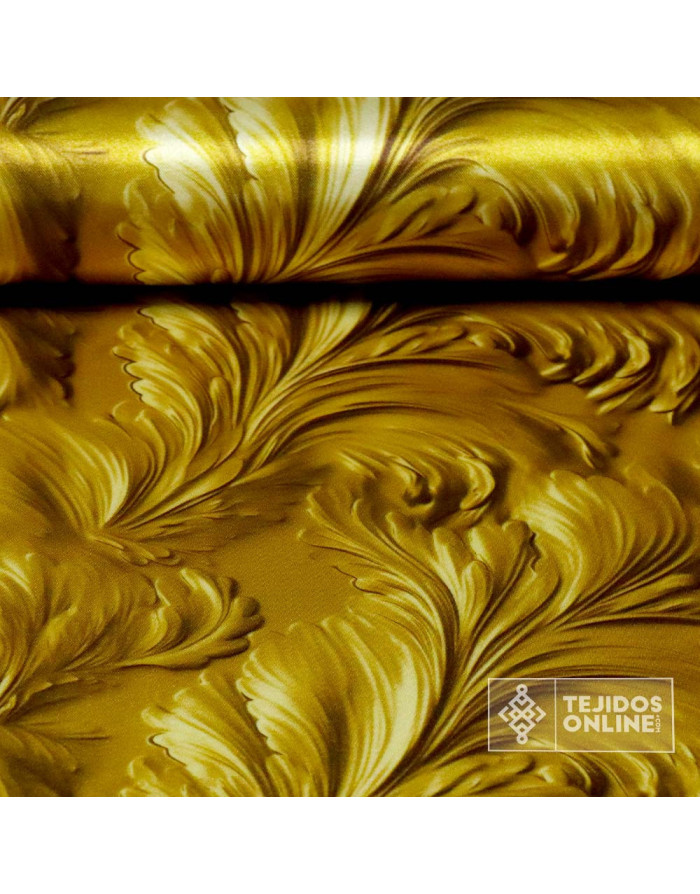 Tela Raso Dorado Flor Tulipa  para Cabalgata - Tejidos Online - Imagen 1