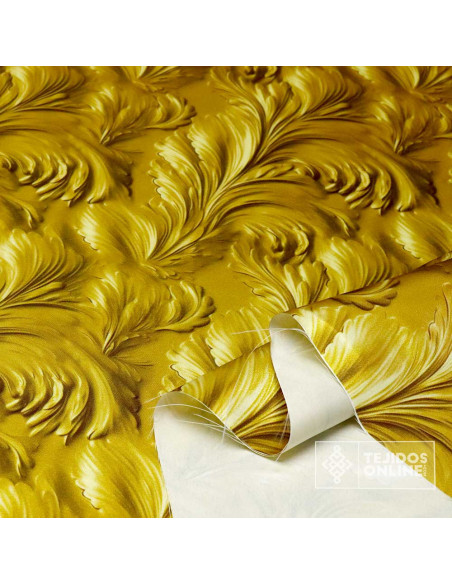 Tela Raso Dorado Flor Tulipa  para Cabalgata - Tejidos Online - Imagen 3