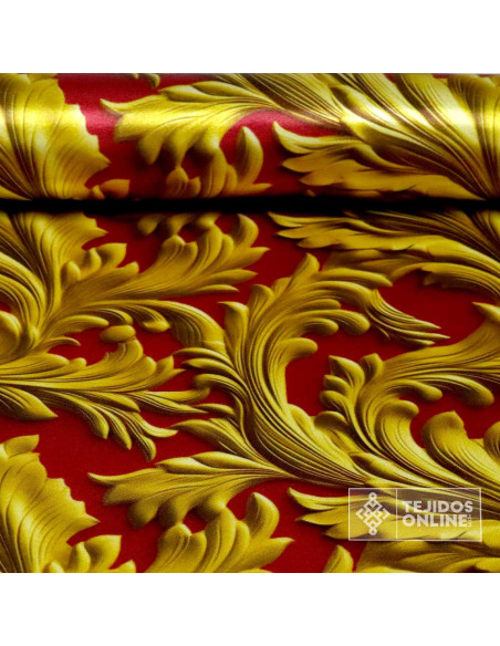 Tela Raso Burdeos Flor Tulipa para Cabalgata - Tejidos Online