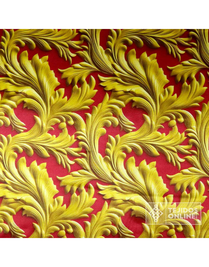 Tela Raso Burdeos Flor Tulipa para Cabalgata - Tejidos Online