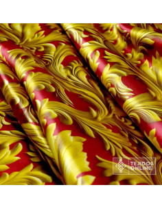 Tela Raso Burdeos Flor Tulipa para Cabalgata - Tejidos Online 2