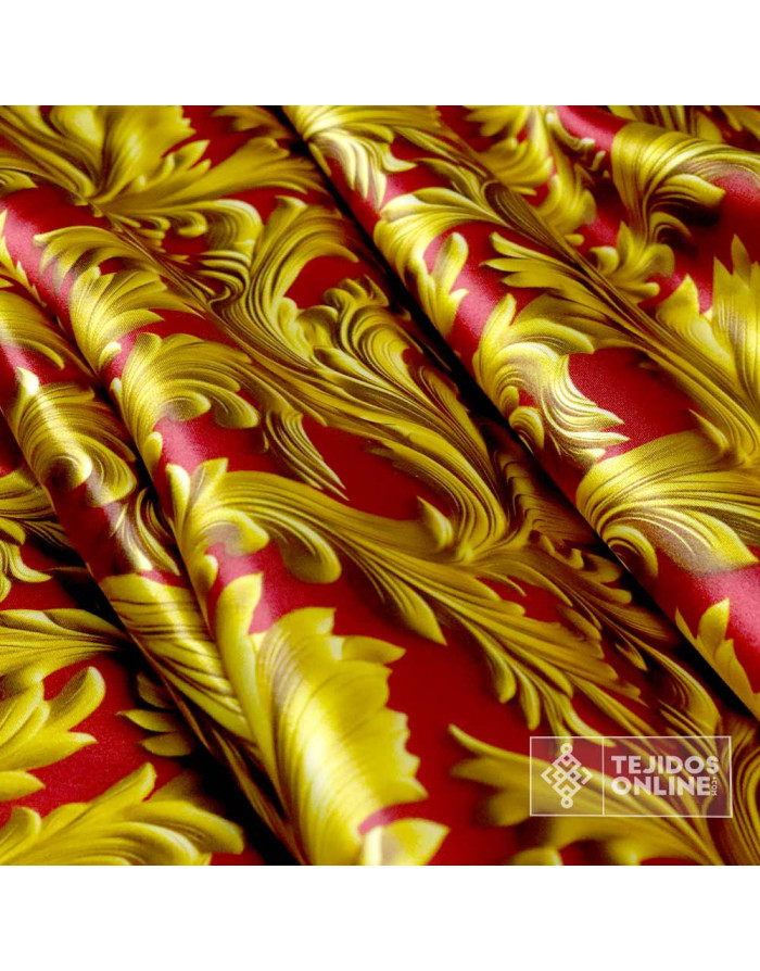 Tela Raso Burdeos Flor Tulipa para Cabalgata - Tejidos Online