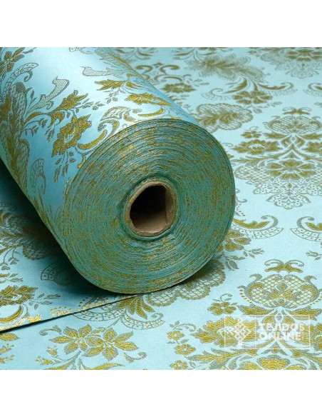 Tela Brocado Turquesa Salamanca | Tienda de Telas | Cofrade - Imagen 5