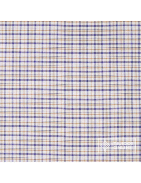 Tela de Cuadro Azul y Camel | Venta de Telas Online - Imagen 3