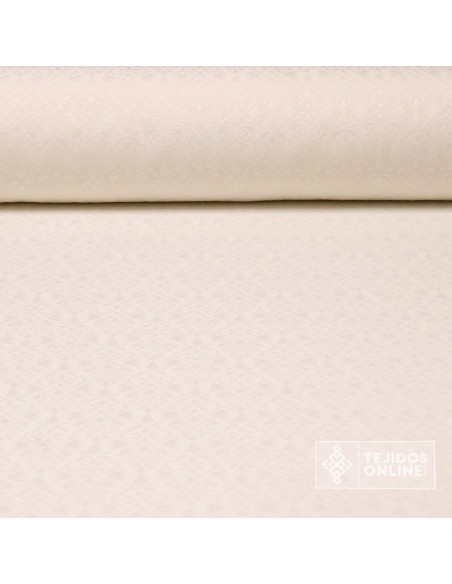 Brocado Blanco Roto Flor - Telas Brocadas de Algodón