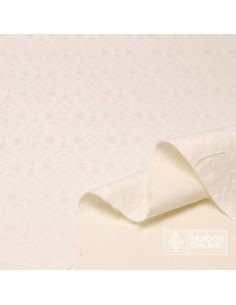 Brocado Blanco Roto Flor - Telas Brocadas de Algodón 2