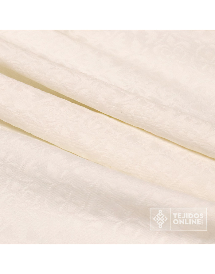 Brocado Blanco Roto Flor - Telas Brocadas de Algodón