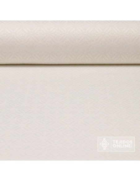 Brocado Blanco Roto Amuleto - Telas Brocadas de Algodón