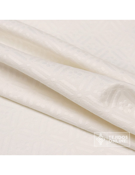 Brocado Blanco Roto Amuleto - Telas Brocadas de Algodón