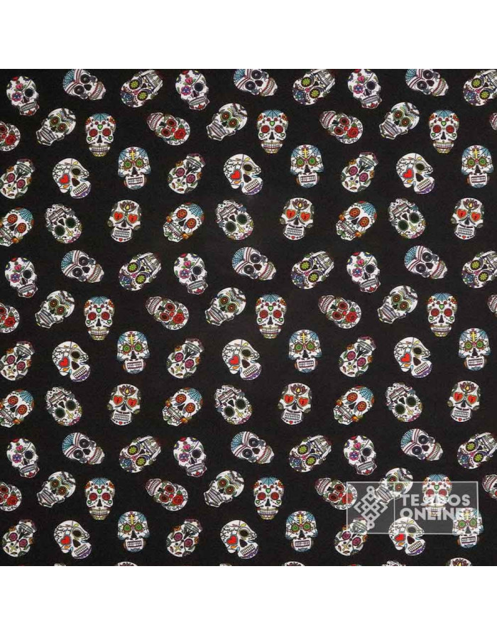 Tela Carabelas Catrina - Telas para Carnaval y Halloween