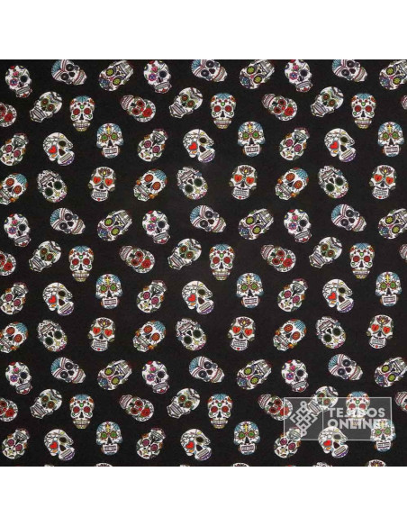 Tela Carabelas Catrina - Telas para Carnaval y Halloween