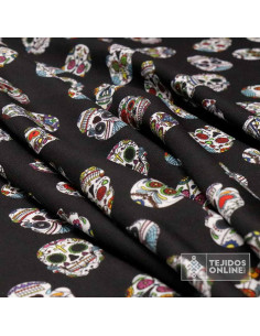 Tela Carabelas Catrina - Telas para Carnaval y Halloween 2
