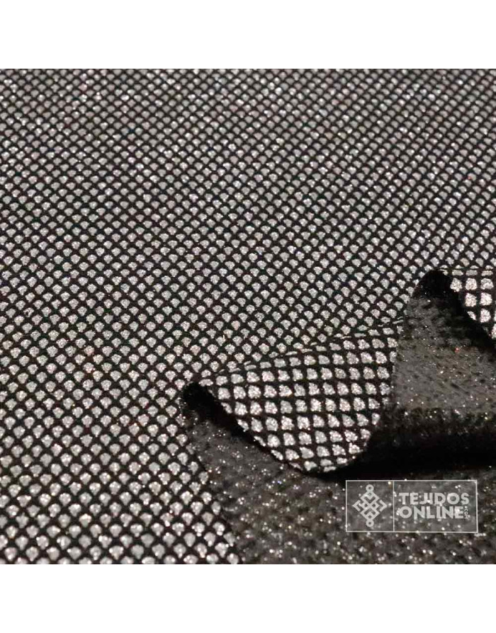 Tela de Red Negra con Plata: Telas para Carnaval - Imagen 3