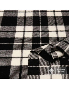 Lana Cuadro Escocés Blanco y Negro - Telas de Lana 2