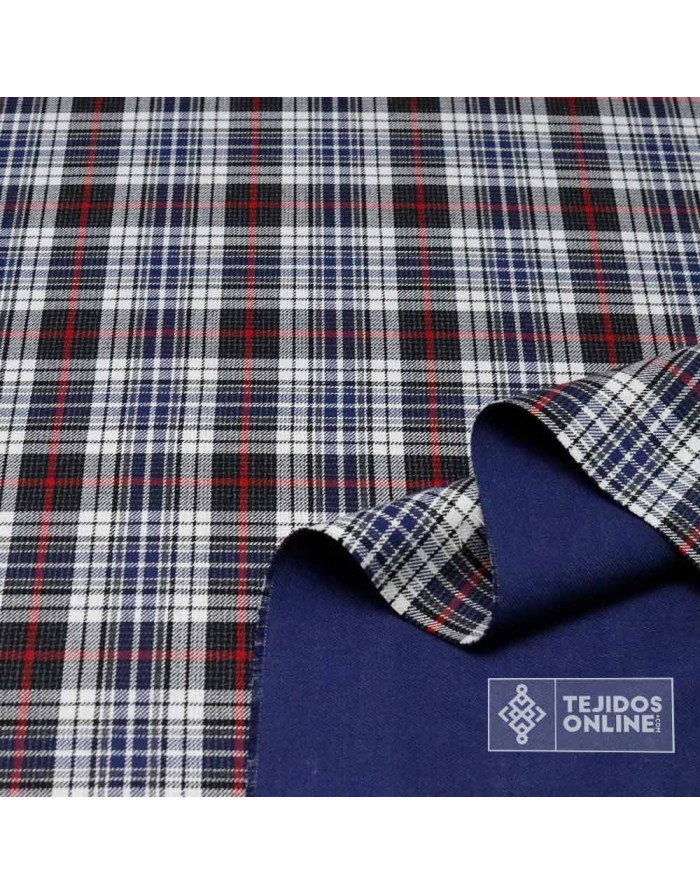 Tela Príncipe de Gales Azul Reversible  - Telas de Otoño e Invierno