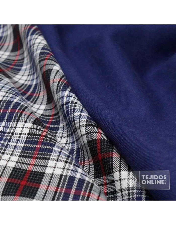 Tela Príncipe de Gales Azul Reversible  - Telas de Otoño e Invierno
