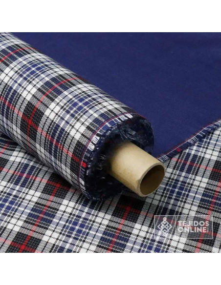 Tela Príncipe de Gales Azul Reversible  - Telas de Otoño e Invierno Tela Príncipe de Gales Azul Reversible  - Telas de Otoño e Invierno