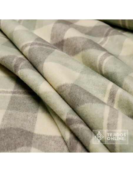 Tela Lana Cuadro Escoces Verde Pastel - Tienda de Telas Tela Lana Cuadro Escoces Verde Pastel - Tienda de Telas