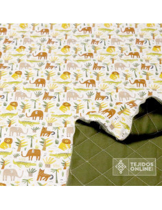 Tela Acolchada Reversible Selva - Telas Acolchada Doble Cara 2