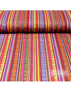 Tela Alpujarreña con Rayas Moradas - Tela Alpujarra - TelasOnline