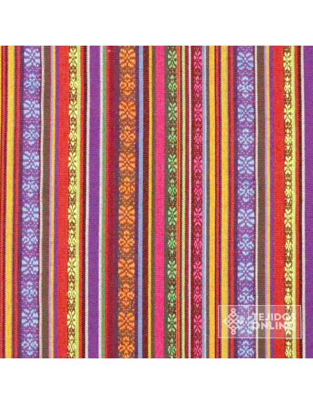 Tela Alpujarreña con Rayas Moradas - Tela Alpujarra - TelasOnline - Imagen 4