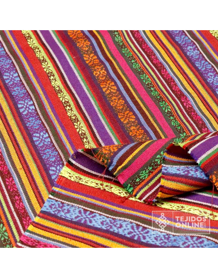 Tela Alpujarreña con Rayas Moradas - Tela Alpujarra - TelasOnline - Imagen 2