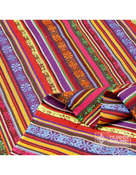 Tela Alpujarreña con Rayas Moradas - Tela Alpujarra - TelasOnline - Imagen 2