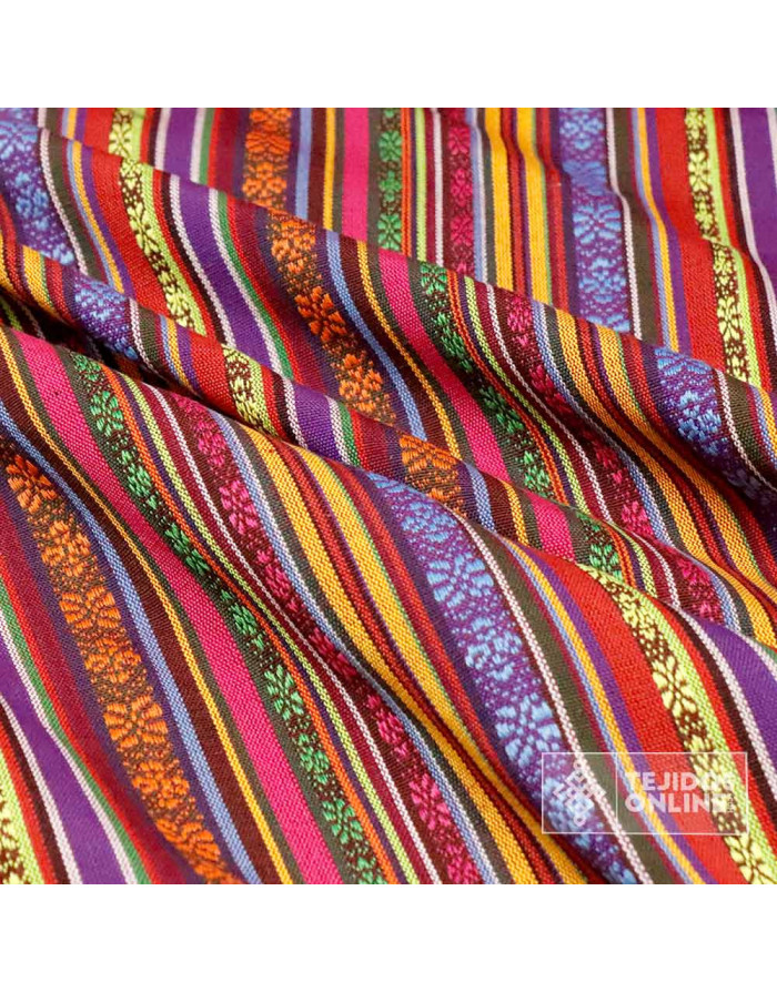 Tela Alpujarreña con Rayas Moradas - Tela Alpujarra - TelasOnline - Imagen 3