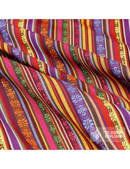 Tela Alpujarreña con Rayas Moradas - Tela Alpujarra - TelasOnline - Imagen 3