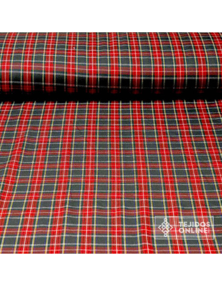 Tela Cuadro Escocés Roja y Gris Little - Telas para Uniformes - Imagen 1