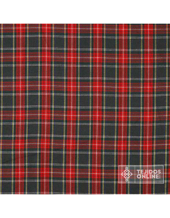 Tela Cuadro Escocés Roja y Gris Little - Telas para Uniformes - Imagen 3
