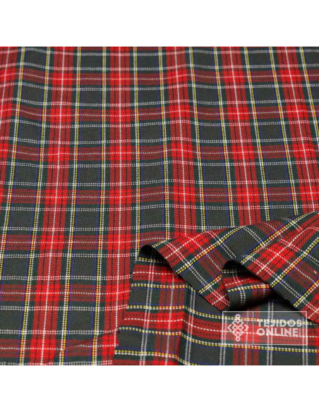 Tela Cuadro Escocés Roja y Gris Little - Telas para Uniformes - Imagen 4