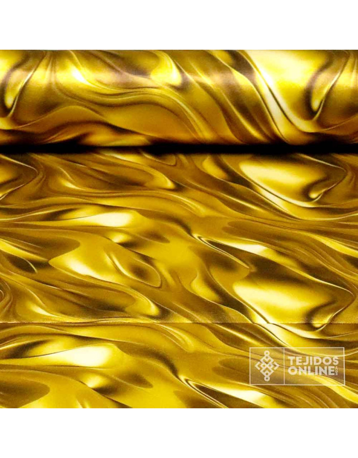 Tela Para Reyes Magos de Raso Dorada - Tejidos Online