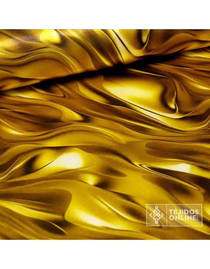 Tela Para Reyes Magos de Raso Dorada - Tejidos Online