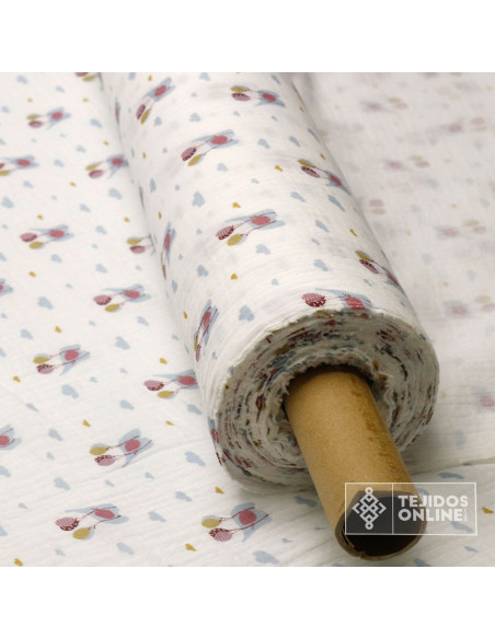 Bambula Estampada con Elefantes y Globos - Tejidos de Muselina - Imagen 4