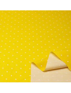 Popelín Amarillo Lunar Blanco Little - Retal | Restos de Tela 2