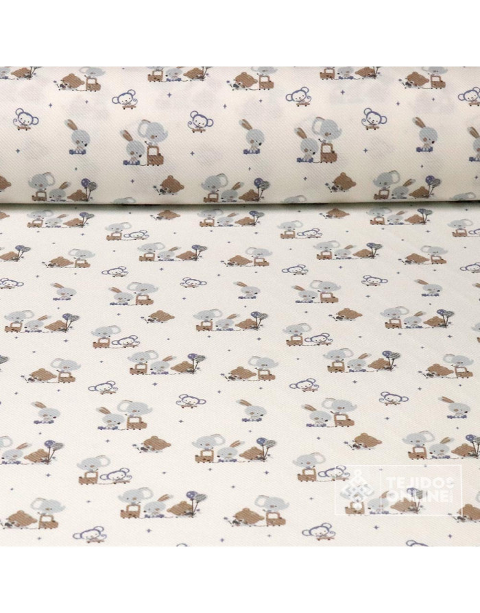 Viella Infantil Elefante Tren Pastel - Tejidos Infantiles - Imagen 1