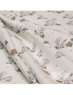 Viella Infantil Elefante Tren Pastel - Tejidos Infantiles 2