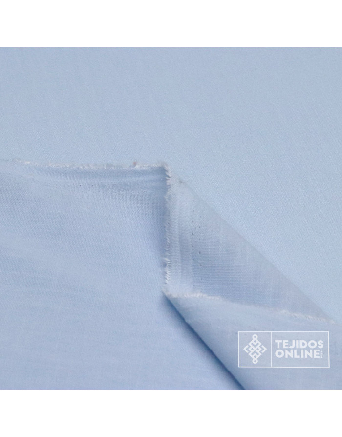 Comprar Telas de Lino | Tela Lisa Falso Lino Celeste y Camel