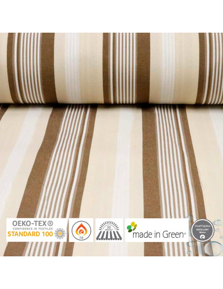 Lona Toldo Rayas Beige Marrón Anna - Imagen 1