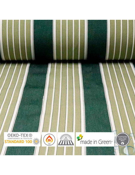 Lona Toldo Rayas Verde Oliva - Imagen 1