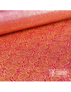 Tela para Reyes Magos Brocado Cachemira Fucsia - Carnaval 2