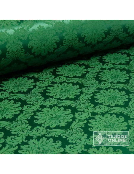 Damasco Verde Versace - Telas Cofrades - Telas de Hogar - Imagen 3