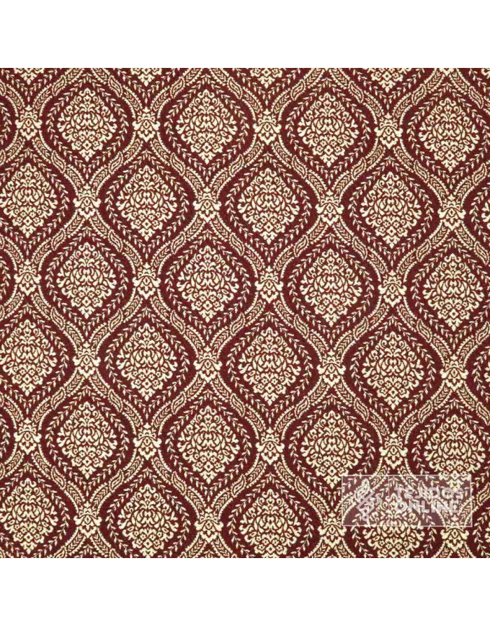 Tela Brocado Burdeo Persa - Telas Cofrades - TejidosOnline